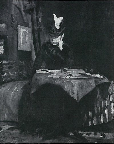 Lady Reading at the Table by Lovis Corinth